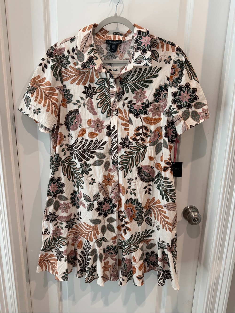 Cynthia Rowley Short-Sleeve Ruffle-Hem Dress Size XL (Some tags still attached)